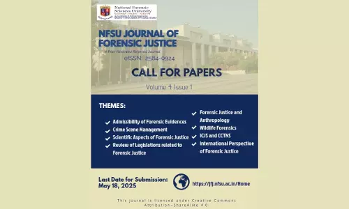 Call For Papers: NFSU Journal Of Forensic Justice Volume 4 Issue 1 [Submit By 18th May]