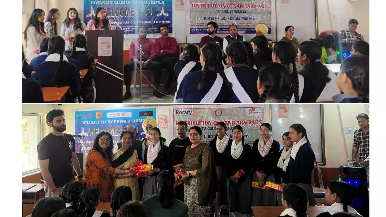 Rotaract Club Of HPNLU Shimla Conducts Sanitary Pad Distribution Drive And Awareness Skit At GMSSS Ghanahatti Rotaract Club Of HPNLU Shimla Conducts Sanitary Pad Distribution Drive And Awareness Skit At GMSSS Ghanahatti