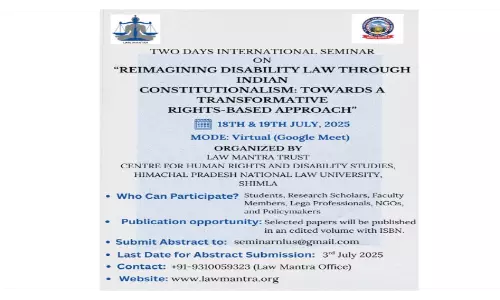 Call For Papers: International Seminar On Disability Rights And The Constitution By HPNLU Shimla & Law Mantra Trust Call For Papers: International Seminar On Disability Rights And The Constitution By HPNLU Shimla & Law Mantra Trust