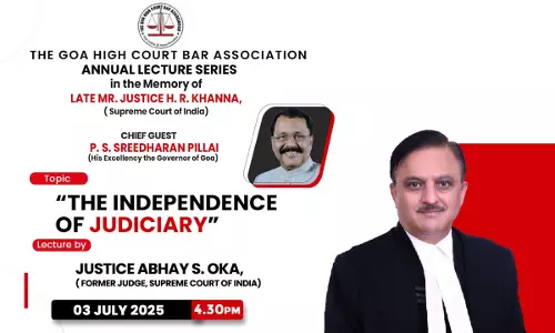 Justice Oka To Deliver A Lecture On Independence Of Judiciary At Annual Lecture Series Honouring Late Justice H.R. Khanna By Goa HCBA Justice Oka To Deliver A Lecture On Independence Of Judiciary At Annual Lecture Series Honouring Late Justice H.R. Khanna By Goa HCBA