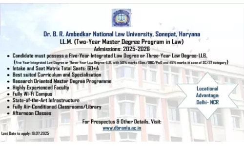 Dr. B. R. Ambedkar National Law University: Admission To LL.M. (2 Years Master Degree Programme) [Apply By19th July]