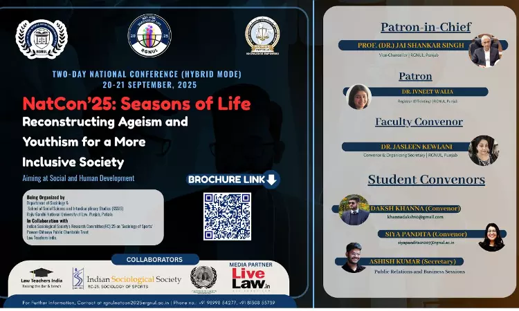 [Call For Papers] Two-Day National Conference: NatCon25 On Seasons Of Life- Reconstructing Ageism And Youthism For A More Inclusive Society By RGNUL