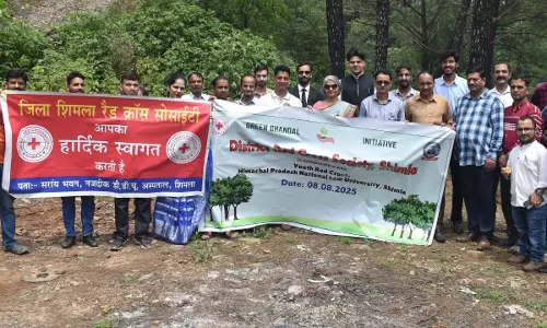 Youth Red Cross & HPNLU Organised A Plantation Drive Under Green Ghandal Initiative Youth Red Cross & HPNLU Organised A Plantation Drive Under Green Ghandal Initiative