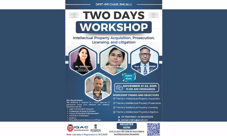 Two-Day Workshop On Intellectual Property Rights At RMLNLU