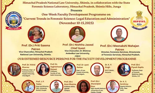 HPNLU, Shimla Inaugurates One-Week Faculty Development Programme On “Current Trends In Forensic Science: Legal Education And Administration Of Justice”