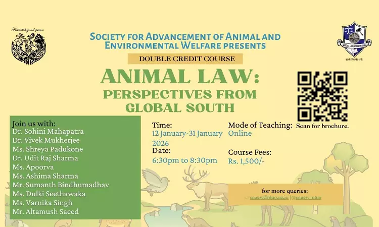 [Advertisement] Double Credit Course: Animal Law – Perspectives From The Global South | NLUO
