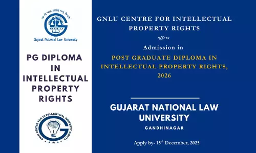 [Advertisement] Admissions Open: GNLUs PG Diploma In Intellectual Property Rights