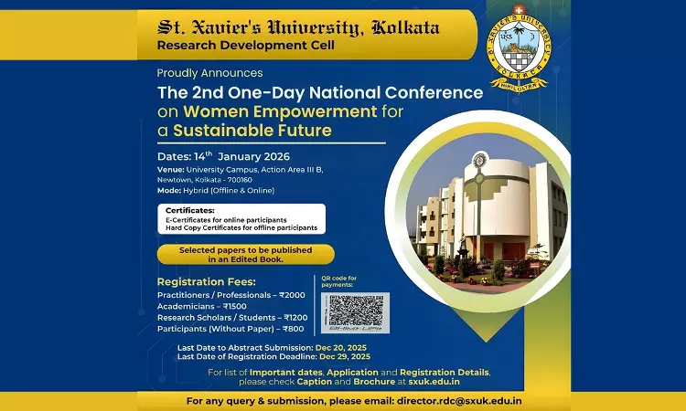 St. Xaviers University Kolkata To Host 2nd National Conference On Women Empowerment For Sustainable Future On January 14, 2026 St. Xaviers University Kolkata To Host 2nd National Conference On Women Empowerment For Sustainable Future On January 14, 2026