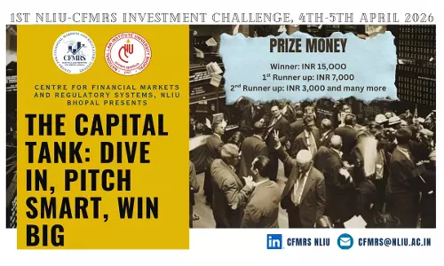 Call For Applications: The Capital Tank: 1st NLIU–CFMRS Investment Challenge, 2026 Call For Applications: The Capital Tank: 1st NLIU–CFMRS Investment Challenge, 2026