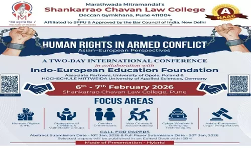 Shankarrao Chavan Law College, Pune To Host International Conference On “Human Rights In Armed Conflict: Asian-European Perspectives” Shankarrao Chavan Law College, Pune To Host International Conference On “Human Rights In Armed Conflict: Asian-European Perspectives”