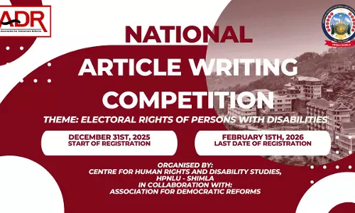 National Article Writing Competition On Electoral Rights Of Persons With Disabilities | HPNLU–ADR National Article Writing Competition On Electoral Rights Of Persons With Disabilities | HPNLU–ADR