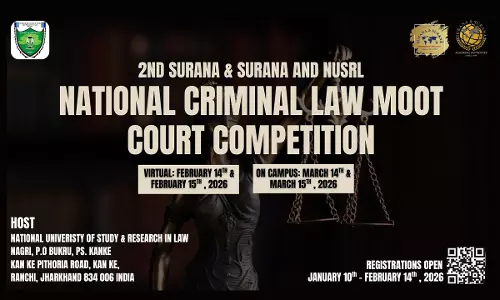 NUSRL Ranchi Announces 2nd Surana & Surana National Criminal Law Moot Court Competition 2025–26 NUSRL Ranchi Announces 2nd Surana & Surana National Criminal Law Moot Court Competition 2025–26