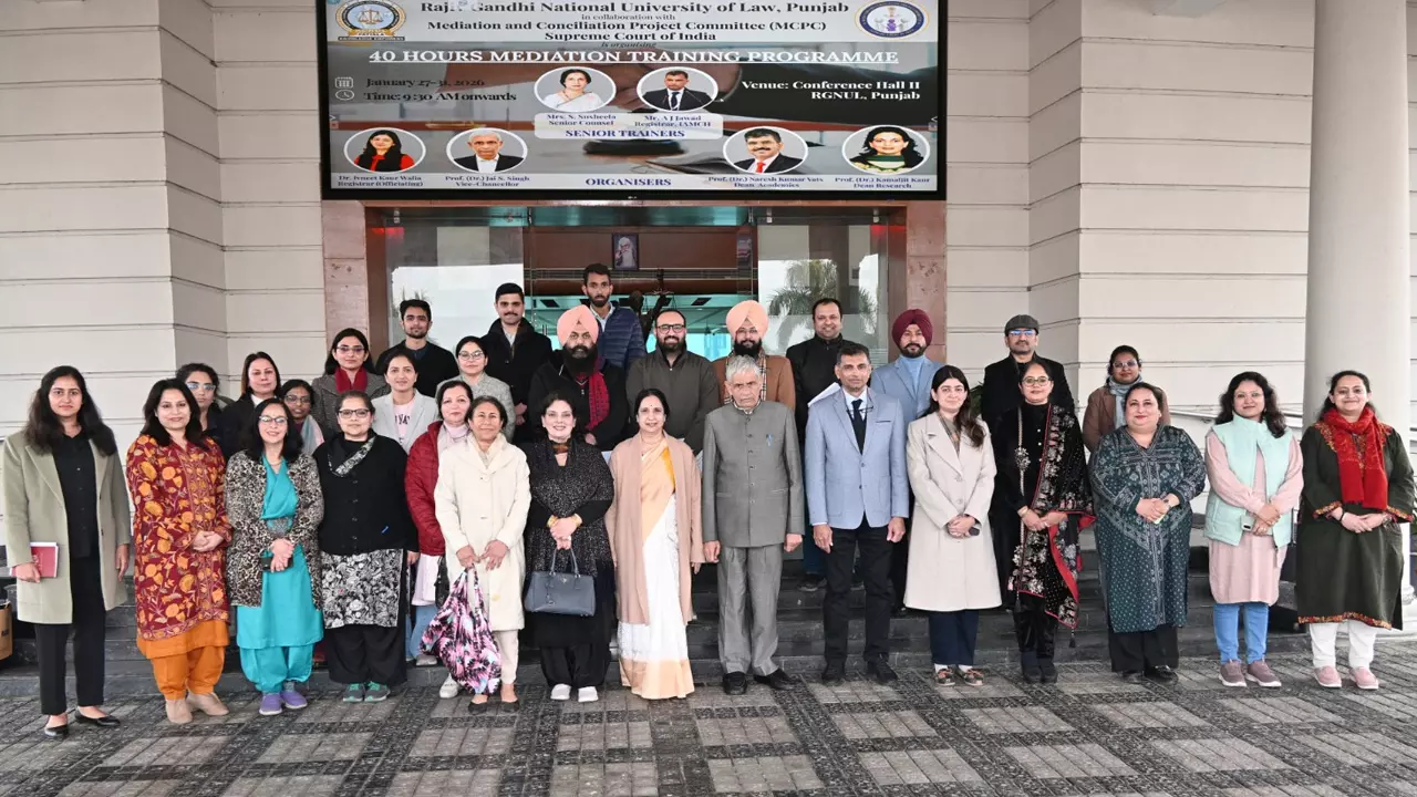 RGNUL, Punjab Conducts 40-Hour Mediation Training Programme In Collaboration With Supreme Courts MCPC