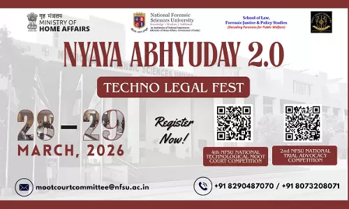 Nyaya Abhyuday 2.0: National Forensic Sciences University Announces National Techno-Legal Fest 2026 At Gandhinagar Campus Nyaya Abhyuday 2.0: National Forensic Sciences University Announces National Techno-Legal Fest 2026 At Gandhinagar Campus