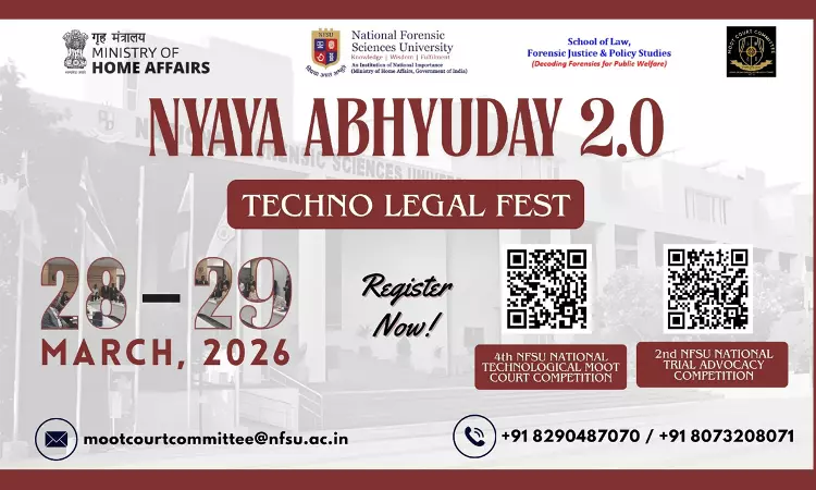 Nyaya Abhyuday 2.0: National Forensic Sciences University Announces National Techno-Legal Fest 2026 At Gandhinagar Campus Nyaya Abhyuday 2.0: National Forensic Sciences University Announces National Techno-Legal Fest 2026 At Gandhinagar Campus