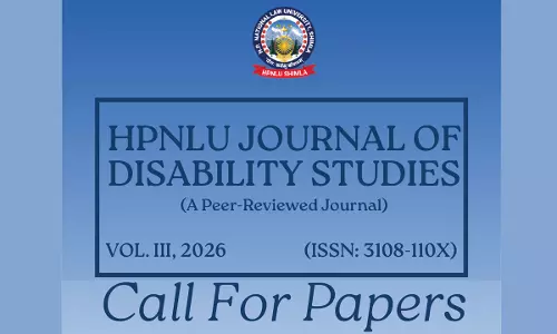 HPNLU Journal of Disability Studies Announces Call for Papers for 2026 Edition HPNLU Journal of Disability Studies Announces Call for Papers for 2026 Edition