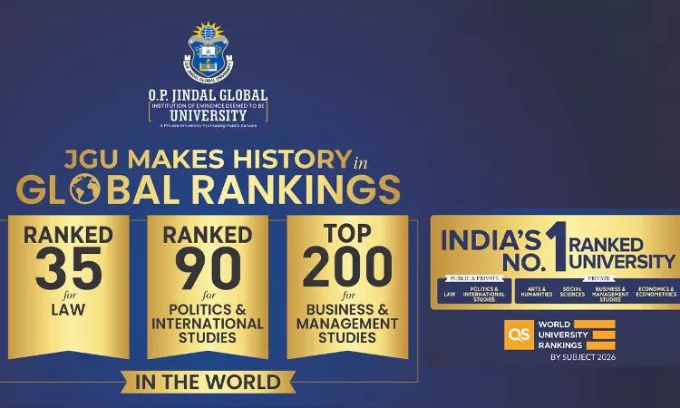 JGU Ranked #35 Globally In Law In QS World University Rankings By Subject 2026 JGU Ranked #35 Globally In Law In QS World University Rankings By Subject 2026