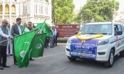 M.P. SLSA Flags Off 51 Nyay Sarthi Mobile Legal Aid Clinic Vehicles Across Madhya Pradesh M.P. SLSA Flags Off 51 Nyay Sarthi Mobile Legal Aid Clinic Vehicles Across Madhya Pradesh