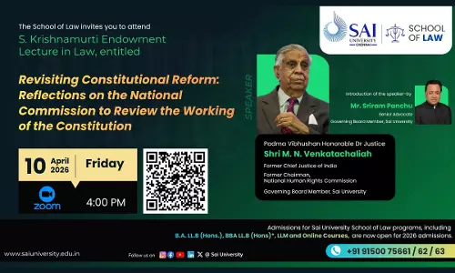 Sai University Organises S. Krishnamurti Endowment Lecture In Law 2026 Sai University Organises S. Krishnamurti Endowment Lecture In Law 2026