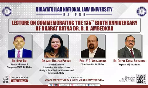 HNLU Organises Online Lecture To Mark 135th Birth Anniversary Of Dr. B. R. Ambedkar HNLU Organises Online Lecture To Mark 135th Birth Anniversary Of Dr. B. R. Ambedkar