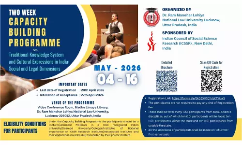 RMLNLU Conducts Two-Week Capacity Building Programme On Traditional Knowledge Systems & Cultural Expressions [Apply By April 30]