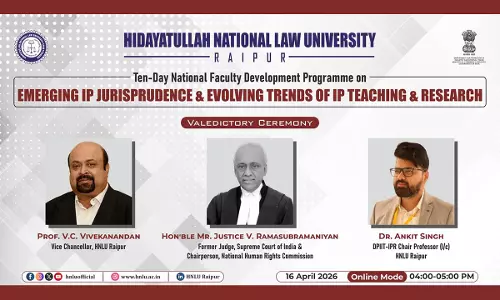NHRC Chairperson Justice V. Ramasubramanian Urges Academia To Build Future-Ready IP Jurisprudence At HNLU FDP NHRC Chairperson Justice V. Ramasubramanian Urges Academia To Build Future-Ready IP Jurisprudence At HNLU FDP