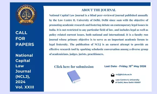 Call For Papers: National Capital Law Journal (Vol. XXIII, 2024) Call For Papers: National Capital Law Journal (Vol. XXIII, 2024)