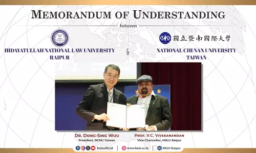 HNLU Signs MoU With National Chi Nan University Of Taiwan HNLU Signs MoU With National Chi Nan University Of Taiwan