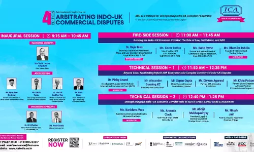 ICA To Hold 4th International Conference On Arbitrating Indo-UK Commercial Disputes In London On June 5; CJI Justice Surya Kant To Inaugurate ICA To Hold 4th International Conference On Arbitrating Indo-UK Commercial Disputes In London On June 5; CJI Justice Surya Kant To Inaugurate