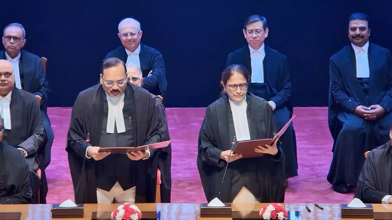 Justice V Mohana takes oath.