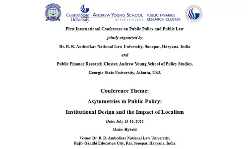 DBRANLU Invites Papers For First International Conference On Public Policy And Public Law; Submit Abstracts By June 30 DBRANLU Invites Papers For First International Conference On Public Policy And Public Law; Submit Abstracts By June 30