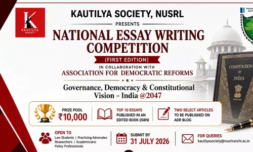NUSRL Ranchi & Association For Democratic Reforms (ADR) Invite Entries For National Essay Writing Competition NUSRL Ranchi & Association For Democratic Reforms (ADR) Invite Entries For National Essay Writing Competition