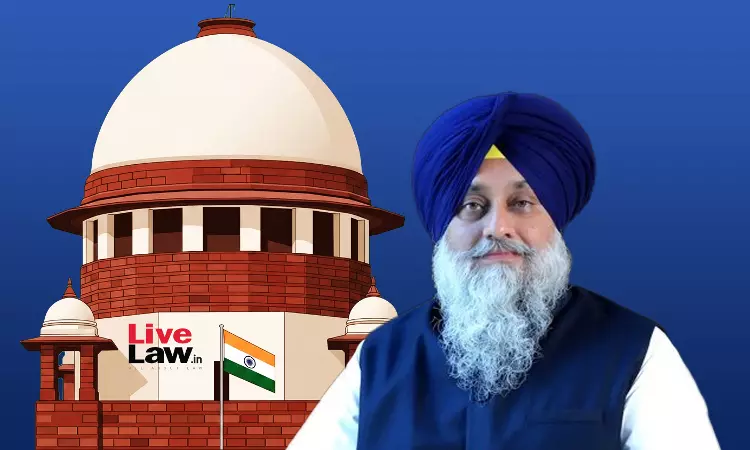 Supreme Court Dismisses Ex-Punjab Dy CM Sukhbir Singh Badals Plea To Quash Defamation Complaint By AKJ Leader Supreme Court Dismisses Ex-Punjab Dy CM Sukhbir Singh Badals Plea To Quash Defamation Complaint By AKJ Leader