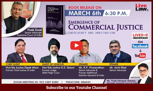 [LIVE NOW] [Book Release] Emergence of Commercial Justice - Insolvency & Arbitration By Senior Advocate Vivek Sood