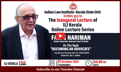 WATCH VIDEO- Senior Advocate Fali S Narimans Lecture On Becoming An Advocate